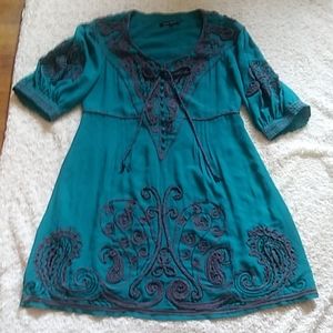 Nanette Lepore Silk Teal Blue Dress Sz. 4